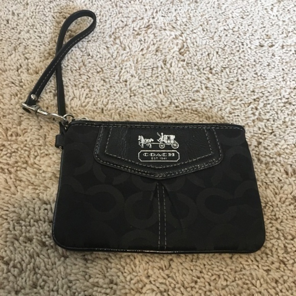 Coach Black OP Art signature wristlet - Picture 5 of 13